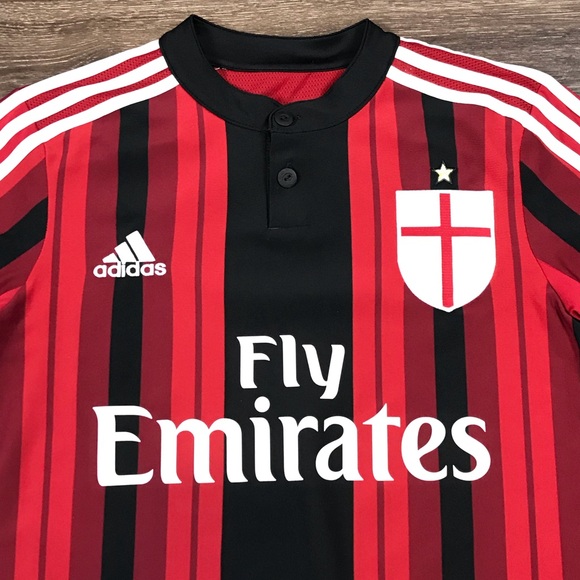 Adidas Climacool AC Milan Football Club Boys Italian Soccer Team Jersey Size L - Picture 2 of 7